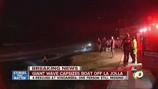 Giant wave capsizes boat off La Jolla
