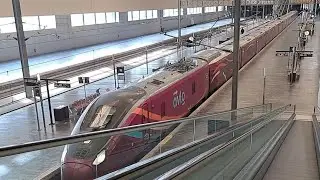 Avlo Talgo Avril  departing at station (RENFE S106) - Spain High Speed Train - 🚅