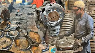 How to convert Cruise Ship Iron Sheet to Truck Rim Plate | How Are Made Truck Rim Plate