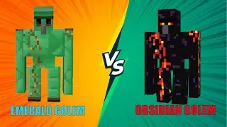 EMERALD GOLEM VS OBSIDIAN GOLEM FIGHT IN MINECRAFT|MINECRAFT HINDI[MOB BATTLE]