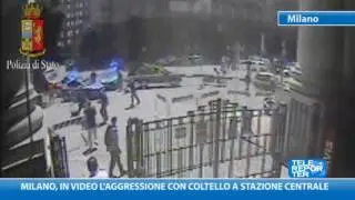 Milano,  in video l'aggressione con coltello a stazione Centrale