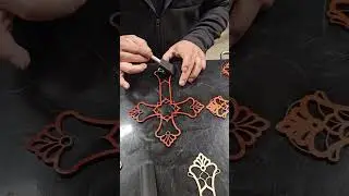 8 layer cross (mandala style) laser cut on a Xtool P2S CO2 laser 3mm basswood