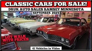 CLASSIC CARS FOR SALE! Lot Walk - Druk Auto Sales - Ramsey Minnesota