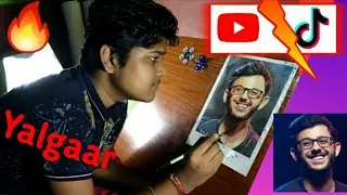 Carryminati Watercolour painting 💥Yalgaar Carryminati YouTube Vs tiktok #Yalgaar #Carryminati #art