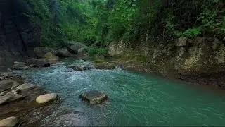 4K-HDR | Deep Sleep River Ambience with Gentle Water Flow | Natural Soundscape for Stress Relief