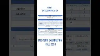 CS601 - Data Communication Mid-term Examination &ndash; Fall 2024