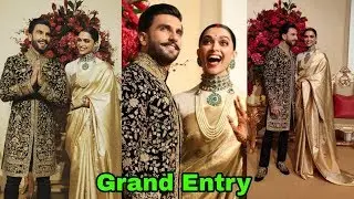 Newly weds Deepika Padukone and Ranveer Singh make Grand Entry for their Wedding reception ❤