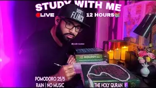 Study With Me LIVE | Pomodoro 25/5, Rain, No Music | Islamic Way- Salah, Zikr, Quran| NEET Countdown