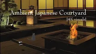 Bonfire at Night in Cozy Japanese Courtyard | Relaxing Zen Music & Healing Ambience [4K]
