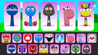 Sprunki OC: Samsung, Hungry Snake, 61, P Alphabet Lore, Seven Numberlocks