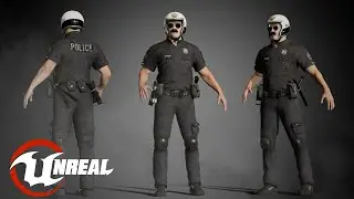 Animated Low poly Game Ready POLICE OFFICER/ 3D