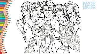 KPop Demon Hunters New Coloring Pages / KPop Demon Hunters Huntrix & Saja Boys Together