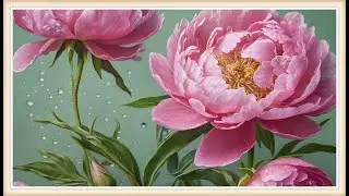 Pastel Pink Peony Bloom  4K Floral Art Wallpaper for TV Display