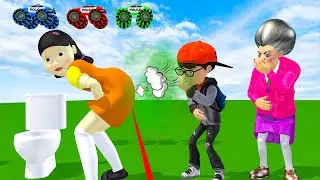 SQUID GAME (오징어 게임) - Scary Teacher 3D with Green Light Red Light Toilet Challenge #1