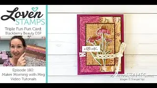 Ep 180, Nature's Harvest Triple Fold with Blackberry Beauty Designer Paper from Stampin' Up!