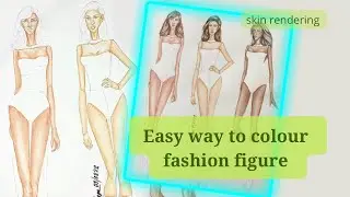 How to paint skin tones using Watercolour Pencils //Fashion Illustration for beginners//3 skin tones