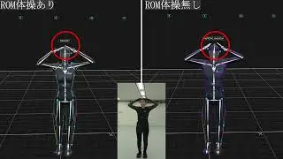 【ROM体操の精度比較】OptiTrackの新機能ROM体操によりスケルトン精度がどこまで上がった比較しました。