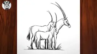 How To Draw Arabian Oryx 🦌 | Antelope drawing for beginners | Easy Drawing