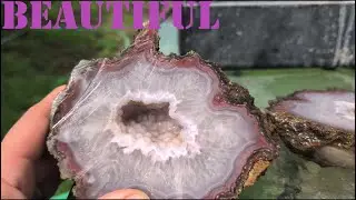 Cutting Open A Huge Agua Nueva Geode Agate #lapidary #agate #rockhounding