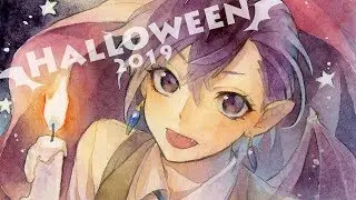 【オリジナル】透明水彩でハロウィンイラスト描いてみた【2019】