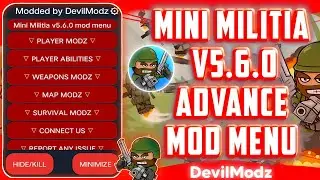 Mini Militia v5.6.0 Mod Menu with Unlimited Health Aimbot invisible e.t.c.... 