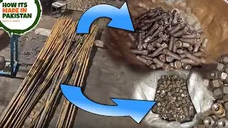 Amazing process of making Iron Nuts and Bolts