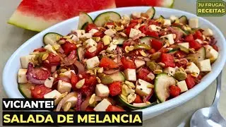 Você Nunca Comeu Melancia assim! SALADA Refrescante e Diferente Super Fácil e Nutritiva