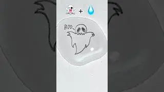Easy drawing Halloween Ghost but in water kids art #shorts #kids #ghost #easydrawing #drawing