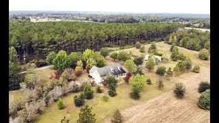 346 Cantey Lane, Rembert, SC   Aerial Video - Listed at $629,900. 2345 sq ft on nearly 18 Acres.