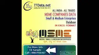 Get the List of 16800 Companies MSME Members All India - All Trades Data