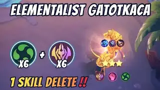 Elementalist Gatotkaca 1 Skill Delete !! Best Strategy Combo Magic chess Mobile Legends.