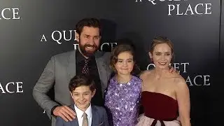 John Krasinski, Emily Blunt and kids at A Quiet Place New York film Premiere