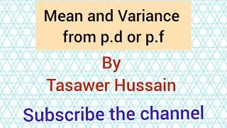 Mean and Variance from | PROBABILITY DISTRIBUTION || STATISTICS||