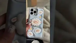 Case Creation 3D Cartoon Sheep Flock Case Funda Trendy Cloud Animal Back Case with Holder Cute Cover