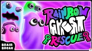 Rainbow Ghost Hunt Freeze Dance - Brain Break Party - Spooky Hunt - Minions Race!