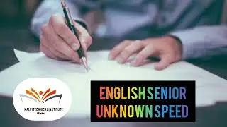 SHORTHAND ENGLISH SENIOR || ENGLISH SENIOR UNKNOWN SPEED || KALVI TECHNICAL INSTITUTE
