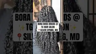 Парикмахерская TG | DMV Braiding | Косы бора-бора средней длины до талии за 450 долларов | Силвер...