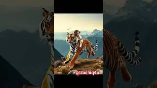 cute baby sitting on tiger 🐅 😍 #shortvideo #shortsviral #shorts #youtubeshorts #trendingshorts