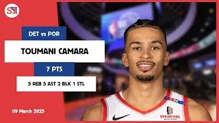 TOUMANI CAMARA 7 PTS vs DET 09 Mar 24-25 POR Highlights
