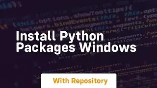 install python packages windows