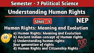 Understanding Human Rights Unit - 1 Human Rights : Meaning and Evolution