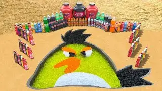 How to make Angry Birds with Orbeez & Big Toothpaste Eruption and Fanta, Coca Cola vs Mentos