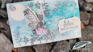 Karte Zauberwald Fee mit Embossing Technik | 1367. DIY-Kreativ-Idee