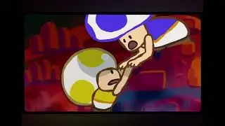 Yellow toad and blue toad recreate a lion king scene