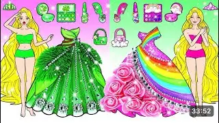 Disney Princess Pregnant And 4 Babies Dress up💕art and craft paper doll