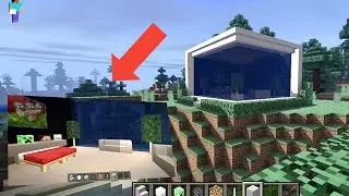 Minecraft waterfall Modern House | build tutorial