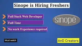 Sinope is Hiring Freshers 2022/2021 batch | Off campus recruitment drive