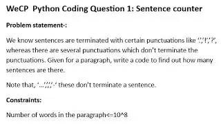 WeCP Python Coding Question 1 - *Sentence Counter* 