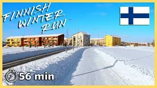 [4k] Run Scenery for Treadmill | Crisp Winter Run in Vantaa, Finland | 1 Hour Virtual Run