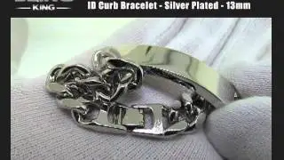 ID Curb Bracelet, Silver Plated Men's 13mm